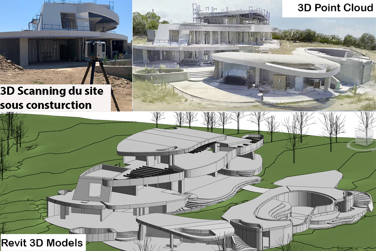 Maquette 3D multi-niveaux issue d'un relevé laser