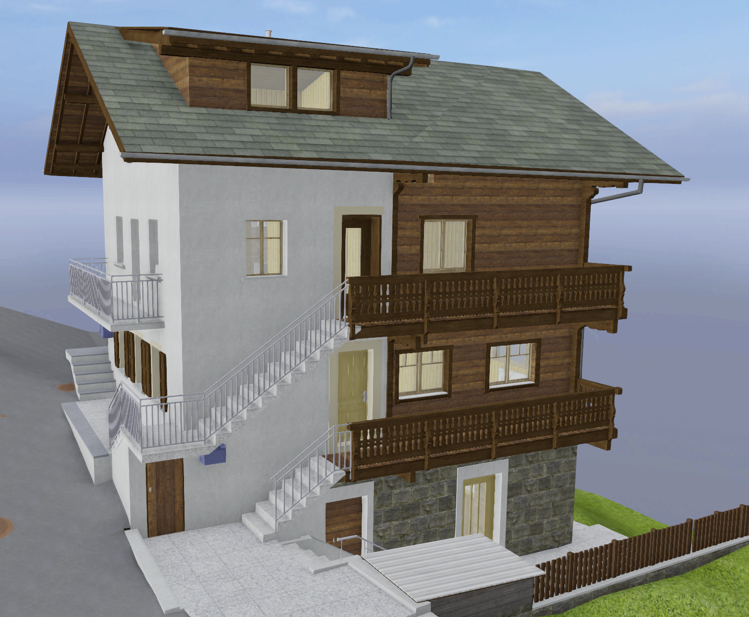 Capture d'un bâtiment classé en Laser 3D et maquette BIM en ArchiCAD. Elevations, plans d'étages et coupes 2D en DWG